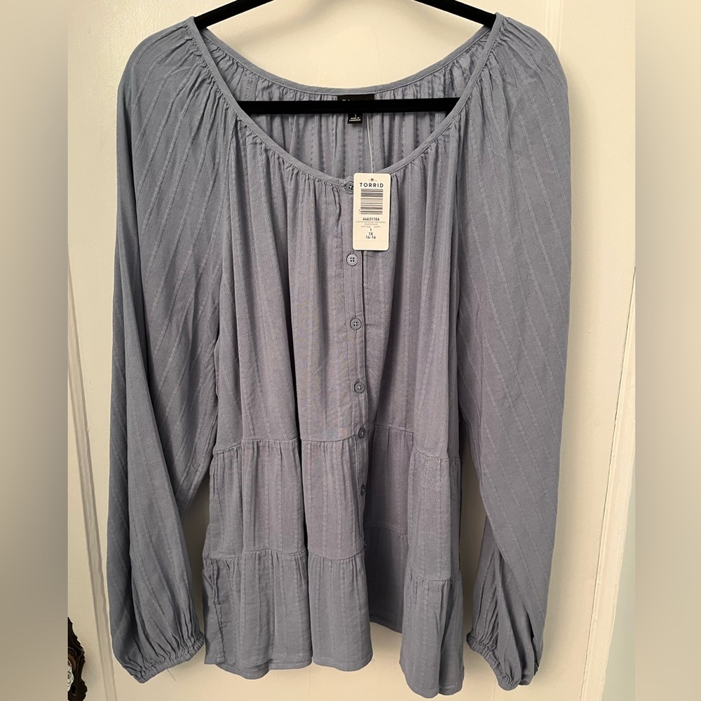 Torrid Tiered Button Babydoll Top - Picture 8 of 10
